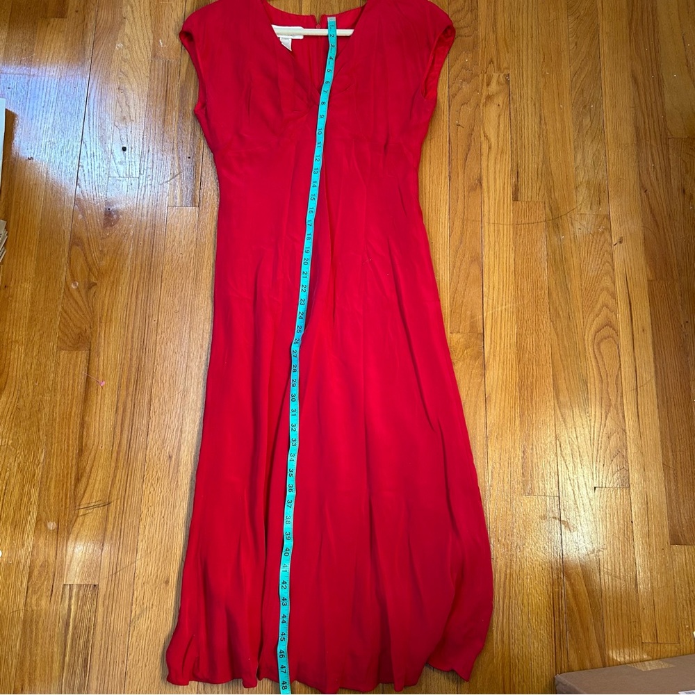 Vintage Jones New York Red Evening Silk Dress maxi size 14 - Picture 8 of 8